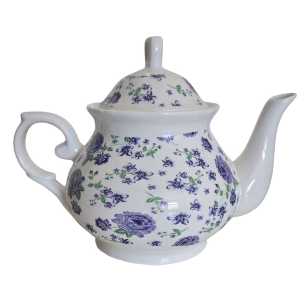 CHINTZ Ceramic Teapot Lavender Flower Design Cottagecore Grandmacore